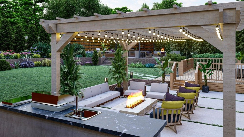 3d,Design,And,Render,Of,Pergola,With,String,Lights,And