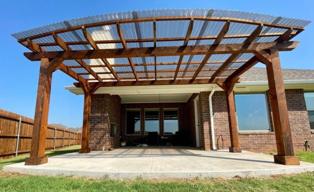 Rustic Pergola w/SunTuf Roof